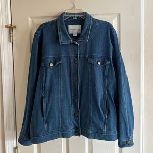 Coldwater Creek Women's Classic Blue Jean Jacket. Medium wash. 3X